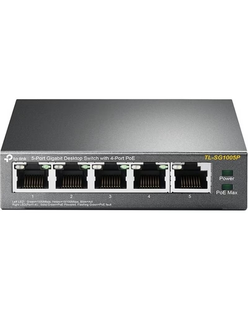 TP-LINK Switch 5 puertos 10 - 100 - 1000 4 ptos poe 56w tp - link