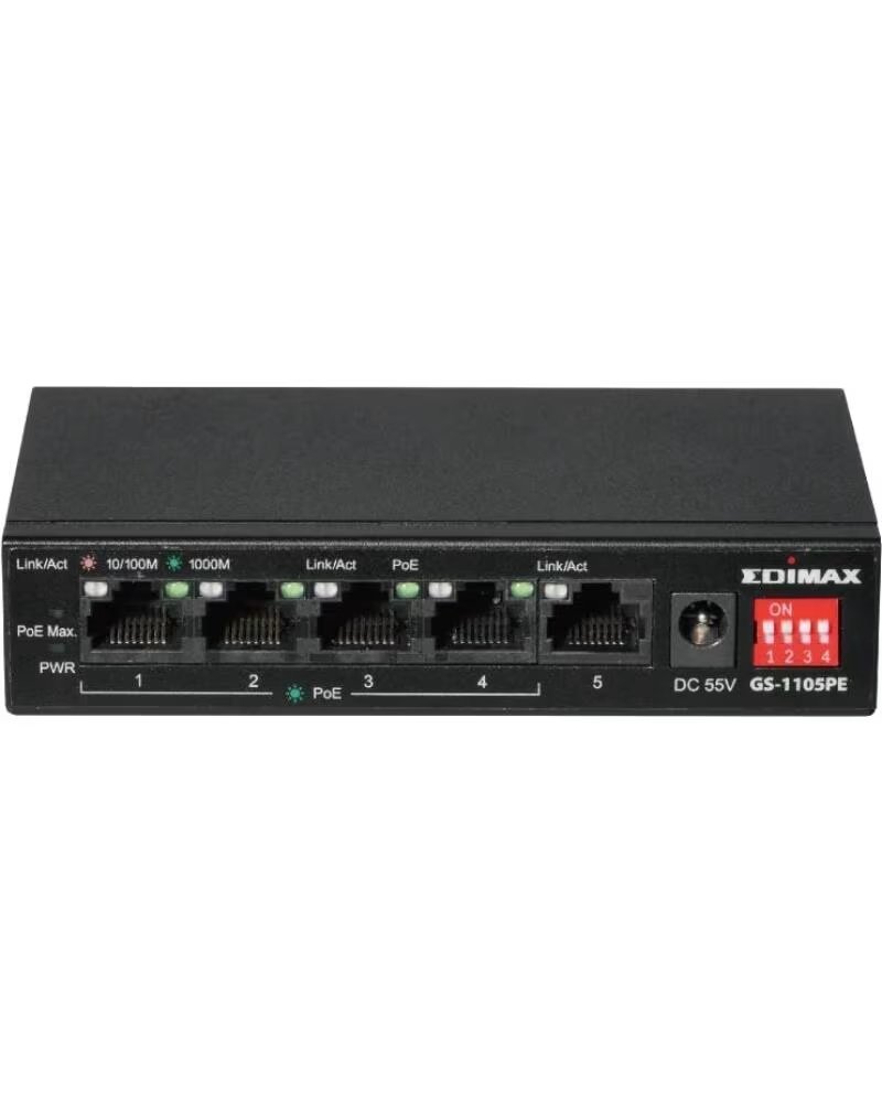 EDIMAX GS-1105PE Swithc 5xGbE 4PoE LR