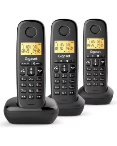 GIGASET Basic 100 Inalambrico DECT Negro Trio