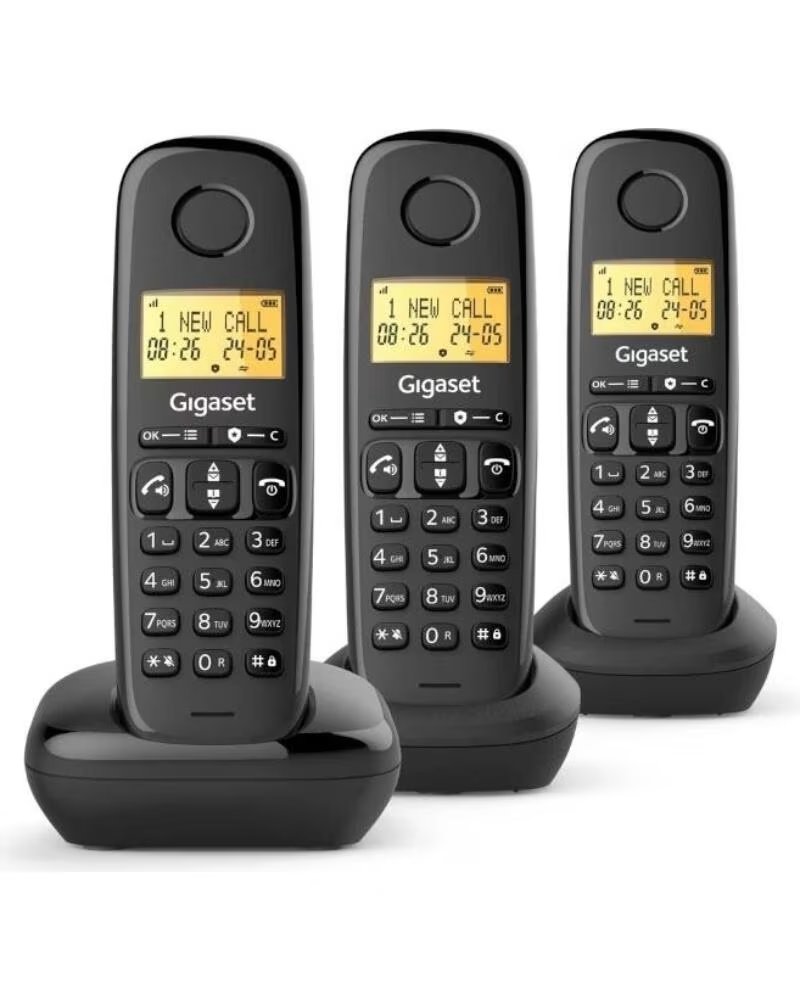 GIGASET Basic 100 Inalambrico DECT Negro Trio