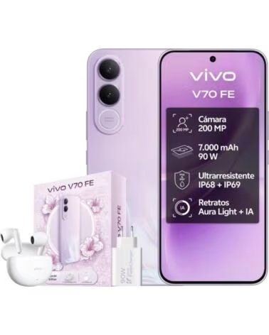 VIVO V70 FE 8Gb 512Gb Bundle Ch90w Buds3 Purple