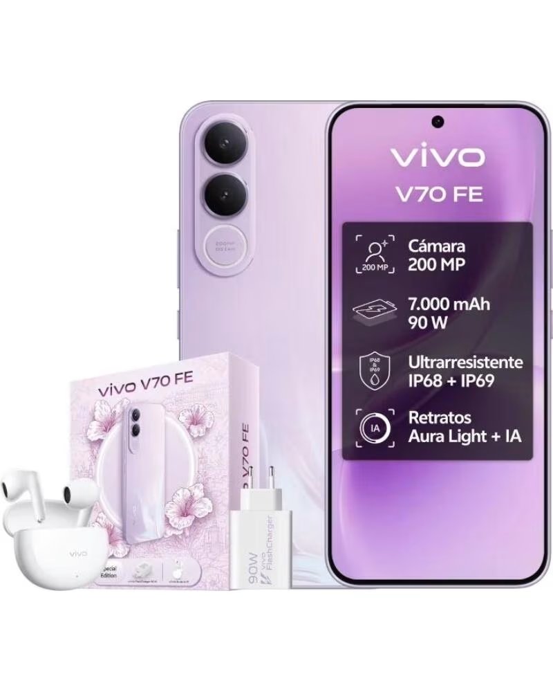 VIVO V70 FE 8Gb 256Gb Bundle Ch90w Buds3 Purple