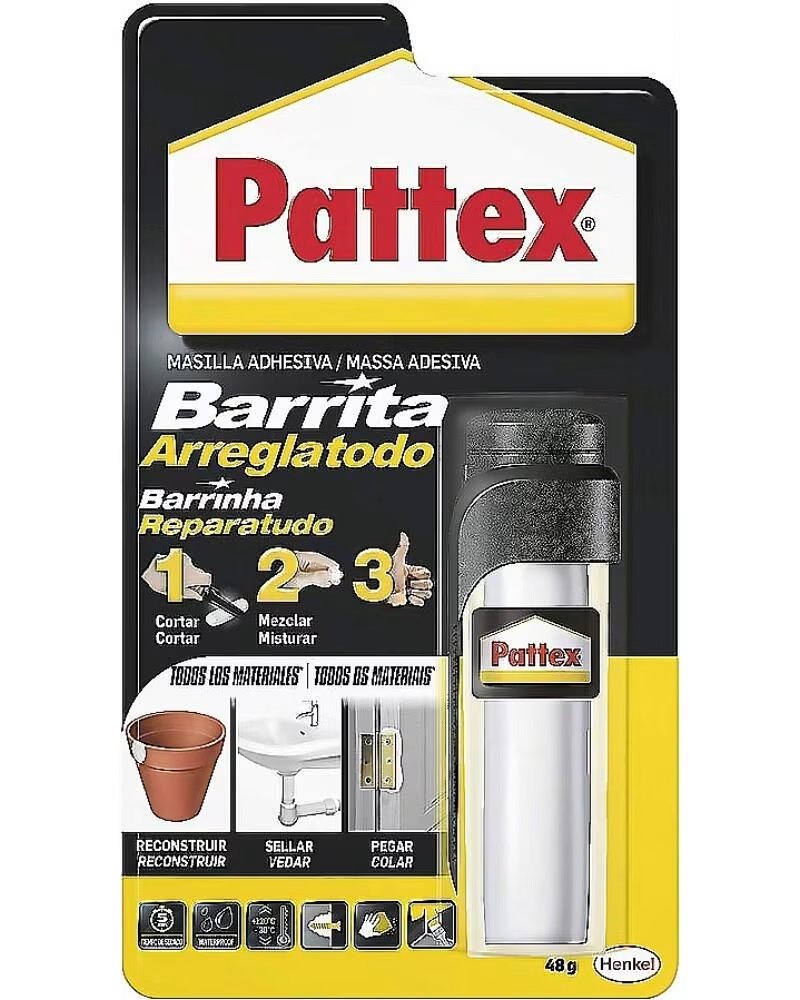 MASTIC ADHÉSIF PATTEX BARRE RÉPARATRICE 48G MULTICOLOR