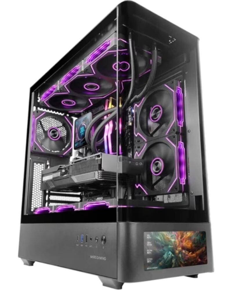 MARS GAMING Caja ordenador mclcdpro atx pantalla 7 2 pulgadas cristal templado negra