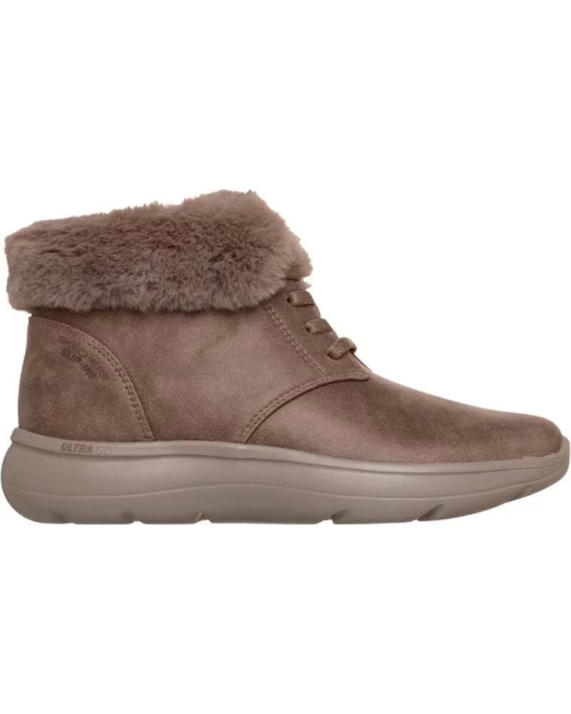 SKECHERS FLACHE DAMEN STIEFELETTEN 144833 TAUPE MARRóN