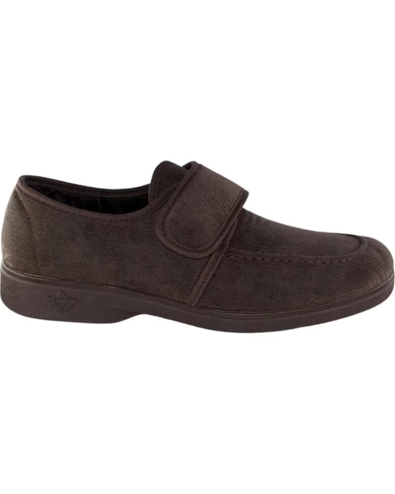 SEVILLAS CHINELOS DE CASA HOMEM T3149 MANOLETINA BORDON VELCRO ASFALTO CASTANHO MARRóN