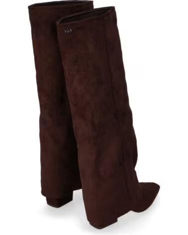CHIKA10 ALICE 02 STIVALI DA DONNA IN TESSUTO TACCO MEDIO MARRONE MARRON-BROWN