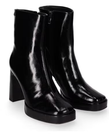 CHIKA10 JASMINA 02 BOTINES PIEL SINTÉTICA TACON ALTO NEGRO-BLACK