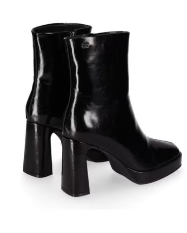 CHIKA10 JASMINA 02 BOTINES PIEL SINTÉTICA TACON ALTO NEGRO-BLACK