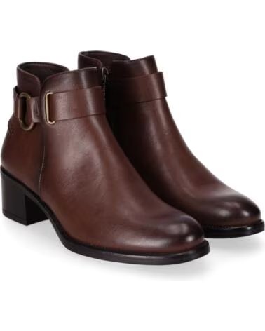 CHIKA10 BAIDEN 16 BOTINES DE PIEL SINTÉTICA CON TACÓN MEDIO MARRÓN MARRON-BROWN