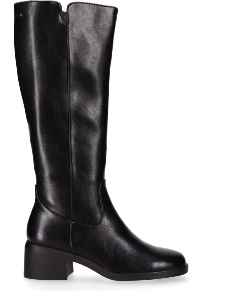 CHIKA10 DANKI 06 BOTAS DE PIEL SINTÉTICA CON TACÓN MEDIO PARA MUJER NEGRO-BLACK