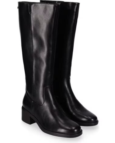 CHIKA10 DANKI 06 BOTAS DE PIEL SINTÉTICA CON TACÓN MEDIO PARA MUJER NEGRO-BLACK