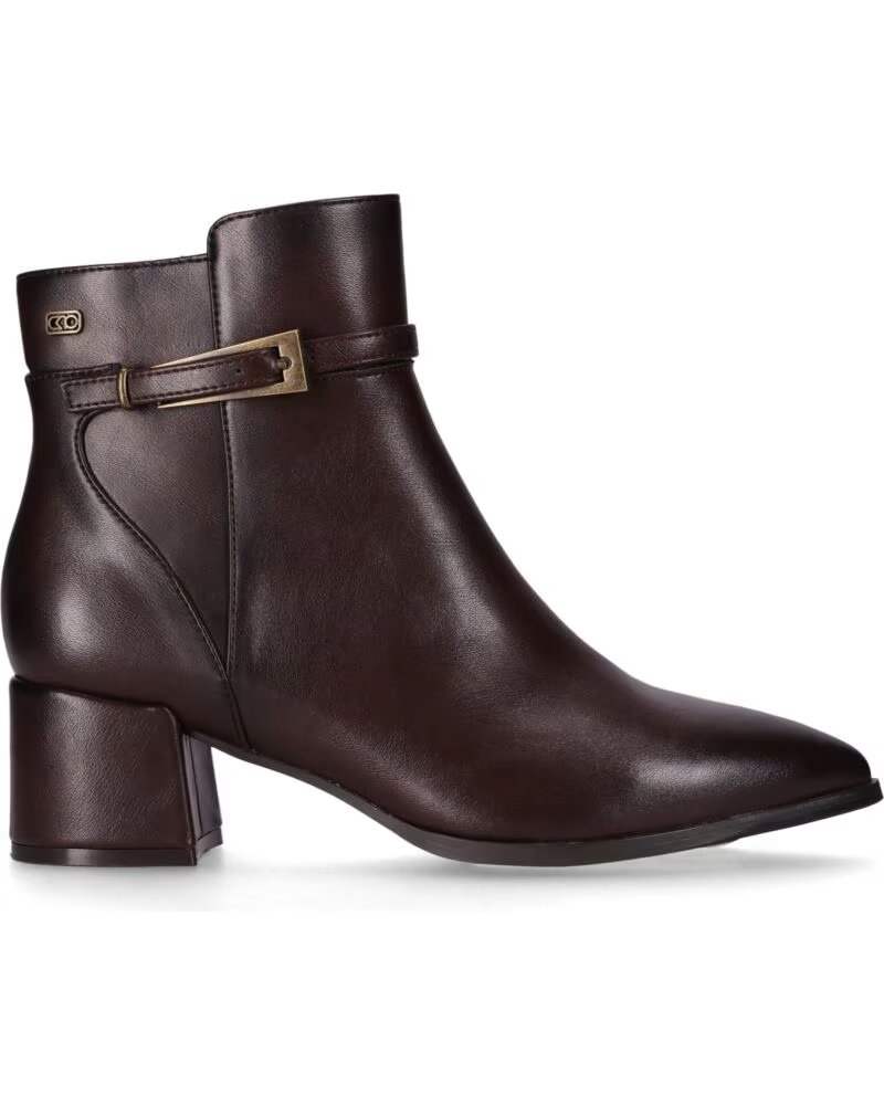 CHIKA10 ESPINO 01 BOTTINES CUIR SYNTHÉTIQUE FEMME TALON MOYEN MARRON MARRON-BROWN