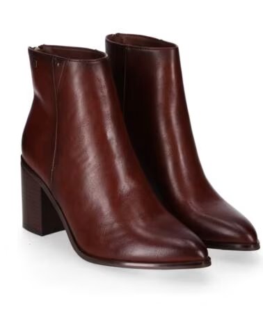 CHIKA10 ESCALONI STIVALETTI PELLE SINTETICA DONNA TACCO ALTO MARRON-BROWN