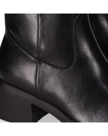 CHIKA10 DANKI 06 BOTAS DE PIEL SINTÉTICA CON TACÓN MEDIO PARA MUJER NEGRO-BLACK