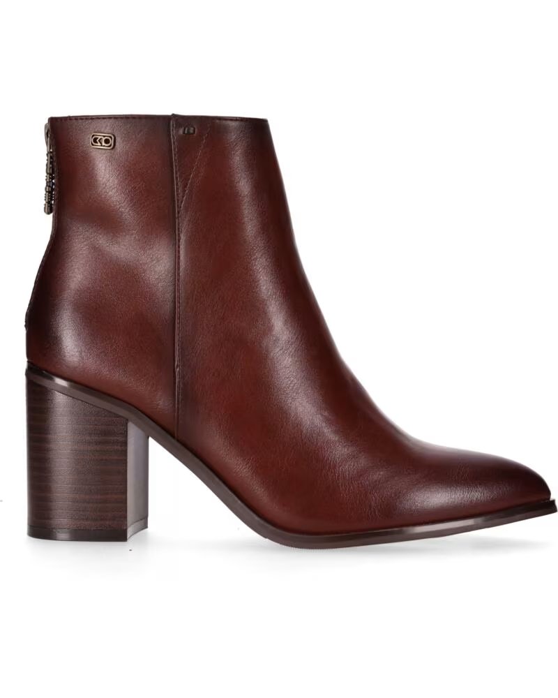 CHIKA10 ESCALONI STIVALETTI PELLE SINTETICA DONNA TACCO ALTO MARRON-BROWN