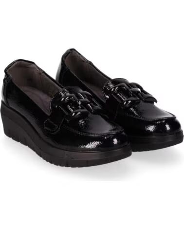 CHIKA10 ST MANDARIN 05 SAPATOS MULHER PELE SINTÉTICA CUNHA BAIXA PRETO NEGRO-BLACK
