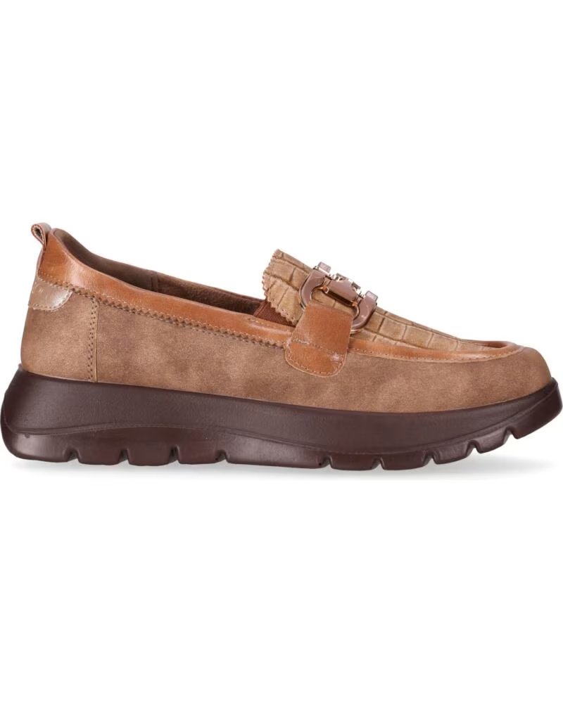 CHIKA10 ST MANDARIN 02 SCARPE DONNA IN ECOPELLE CON ZEPPA BASSA BEIG-BEIGE