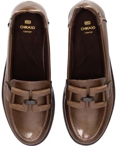 CHIKA10 ST MANDARIN 05 DAMEN SYNTHETIKLEDER SCHUHE KEILABSATZ BEIG-BEIGE