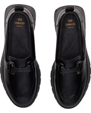 CHIKA10 ST MANDARIN 03 SAPATOS PELE SINTÉTICA MULHER CUNHA BAIXA NEGRO-BLACK
