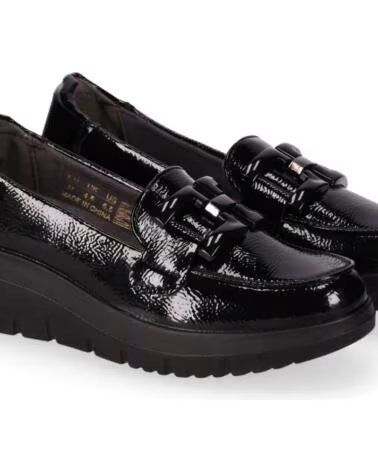 CHIKA10 ST MANDARIN 05 SAPATOS MULHER PELE SINTÉTICA CUNHA BAIXA PRETO NEGRO-BLACK