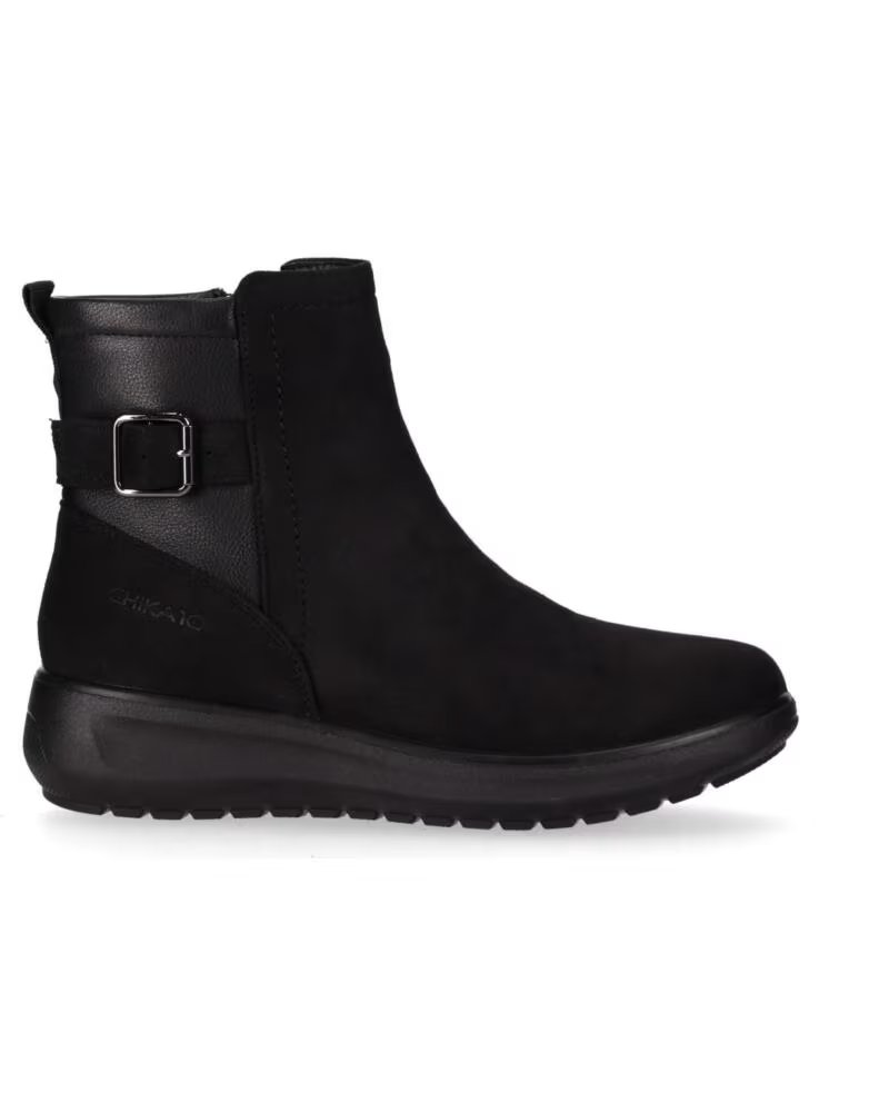 CHIKA10 ST MANDARIN 14 STIVALETTI DA DONNA IN TESSUTO CON ZEPPA BASSA NEGRO-BLACK