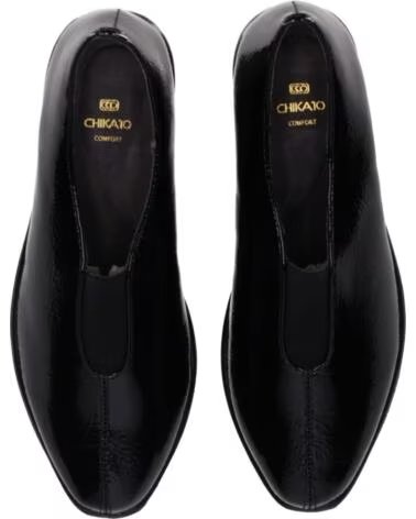 CHIKA10 ST MANDARIN 09 SCARPE DONNA ECOPELLE ZEPPA BASSA NERO NEGRO-BLACK