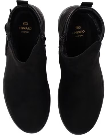 CHIKA10 ST MANDARIN 14 STIVALETTI DA DONNA IN TESSUTO CON ZEPPA BASSA NEGRO-BLACK
