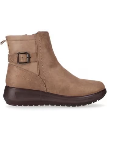 CHIKA10 ST MANDARIN 14 BOTINES TEJIDO CUÑA BAJA MUJER BEIG-BEIGE