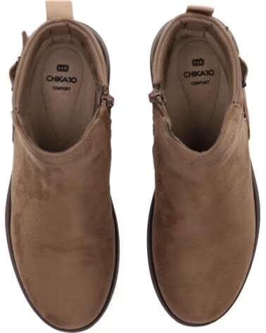 CHIKA10 ST MANDARIN 14 BOTINES TEJIDO CUÑA BAJA MUJER BEIG-BEIGE
