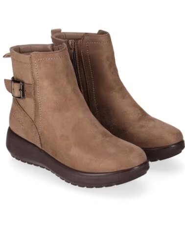 CHIKA10 ST MANDARIN 14 BOTINES TEJIDO CUÑA BAJA MUJER BEIG-BEIGE