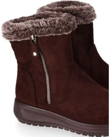 CHIKA10 ST MANDARIN 13 STIVALETTI DA DONNA IN TESSUTO CON ZEPPA BASSA MARRON-BROWN