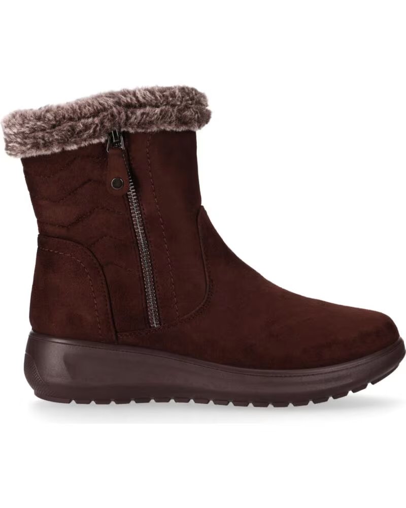 CHIKA10 ST MANDARIN 13 STIVALETTI DA DONNA IN TESSUTO CON ZEPPA BASSA MARRON-BROWN