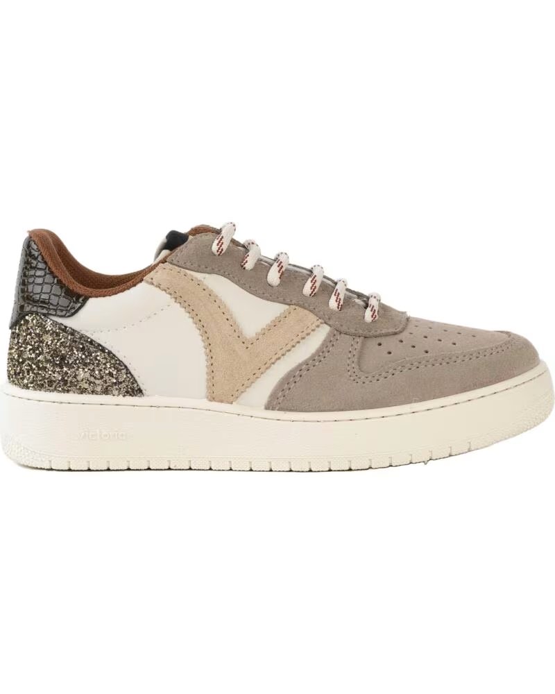 SNEAKER MADRID IN CROSTA DI CUOIO E GLITTER 1258280 VISONE VISON