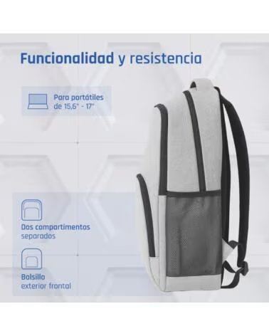 IGGUAL Mochila portatil 15 6-17 Everyday Use gris