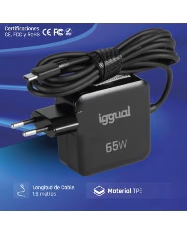 IGGUAL TRAGBARES UND MOBILES LADEGERÄT TYP C PD 65W IGG319925