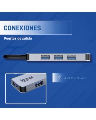 IGGUAL USB-A 30 HUB MIT 4 PORTS