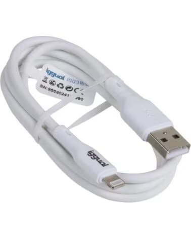 IGGUAL CAVO USB-A A LIGHTNING 100 CM BIANCO