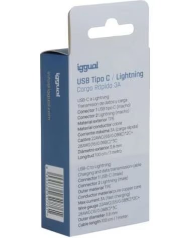 IGGUAL CAVO USB-A A LIGHTNING 100 CM BIANCO