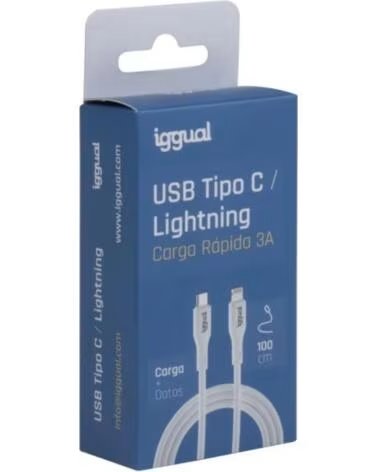 IGGUAL CÂBLE USB-C VERS LIGHTNING 100 CM BLANC IGG317761 3A