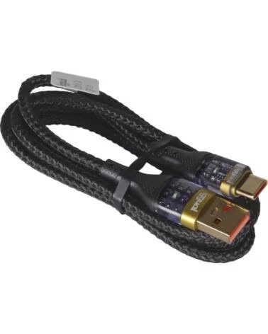 IGGUAL USB-A AUF TYP-C KABEL 3A 100 CM GEFLOCHTEN LED