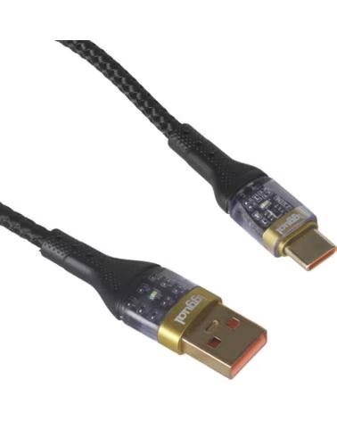 IGGUAL USB-A AUF TYP-C KABEL 3A 100 CM GEFLOCHTEN LED