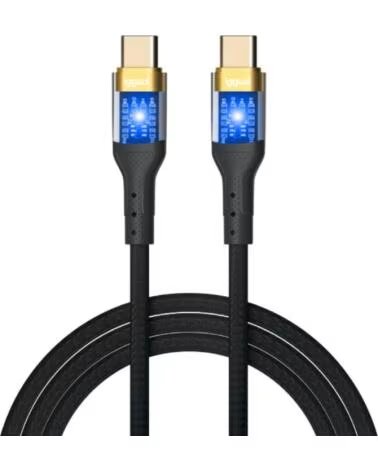 IGGUAL USB-C AUF TYP-C KABEL 3A 100 CM GEFLOCHTEN LED