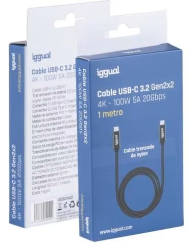 IGGUAL CAVO USB-C A 32 GEN2X2 100W 5A 4K 1M IGG320402