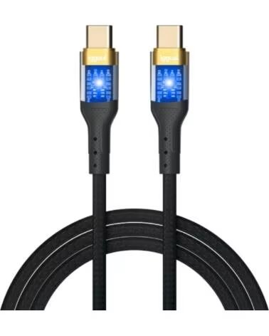 IGGUAL CÂBLE USB-C VERS TYPE C 3A 100 CM TRESSÉ LED