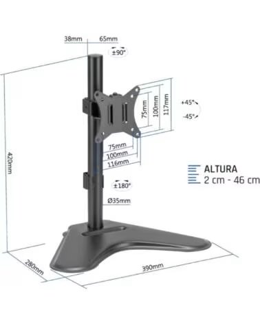 IGGUAL SSM01 SOPORTE SOBREMESA 1 MONITOR 13-32 PULGADAS