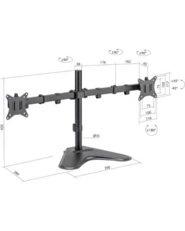 IGGUAL SSM02 SUPPORT DE BUREAU 2 MONITEURS 13-32 POUCES