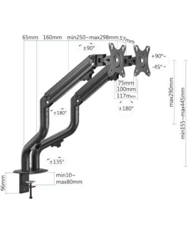 IGGUAL SPMP02 SUPPORTO CON MORSETTO DUE MONITOR 17-32 POLLICI