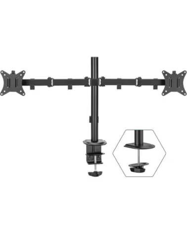 IGGUAL SPM02 SUPORTE DE MESA COM MORSA PARA 2 MONITORES 17-32 POLEGADAS IGG318287