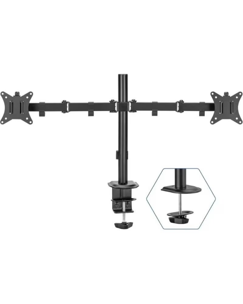 IGGUAL SPM02 SUPORTE DE MESA COM MORSA PARA 2 MONITORES 17-32 POLEGADAS IGG318287